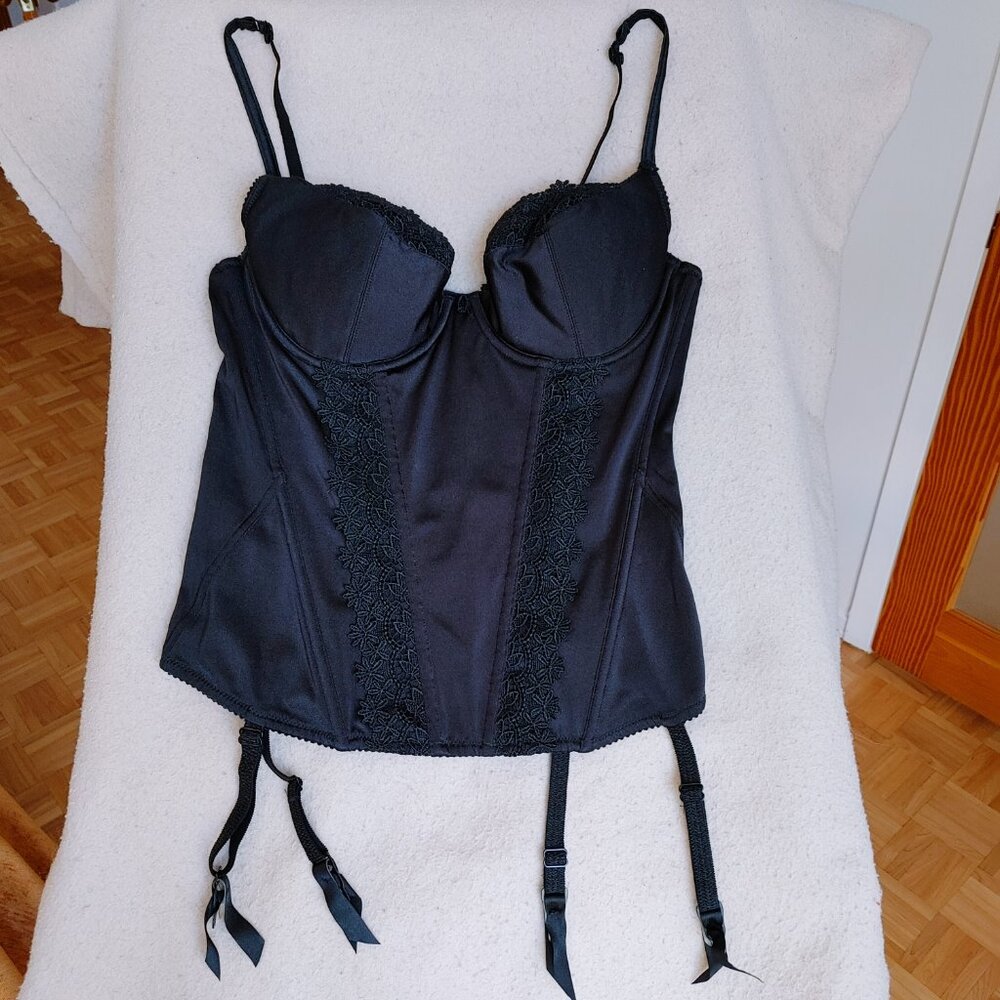 🆕 NWT La Senza black lingerie bustier corset style